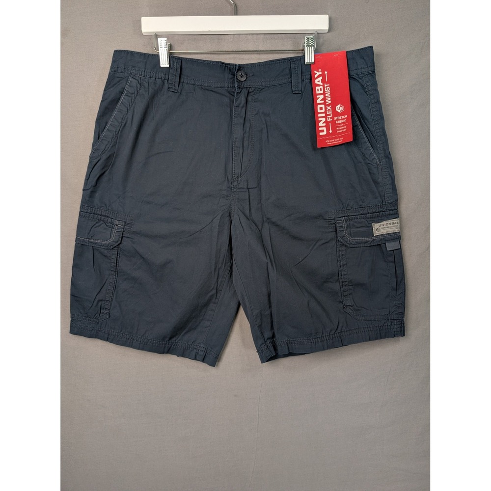 Unionbay Mens Flex Waist Cargo Shorts Twilight Blue 36
